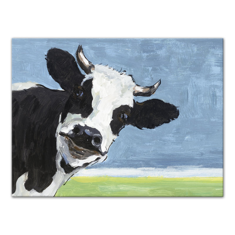 August Grove 'The Curious Dairy Cow' Acrylic Painting Print on Canvas Wayfair